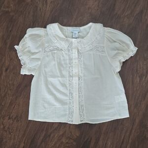 cupcakes & cashmere Cream Lace Blouse XS